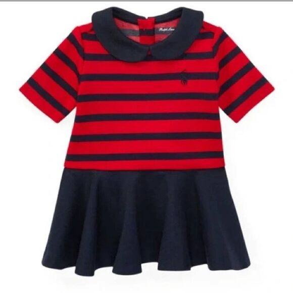 Ralph Lauren Other - Ralph Lauren Roma Ponte Stripe Dress w/ Bloomers 18 mos